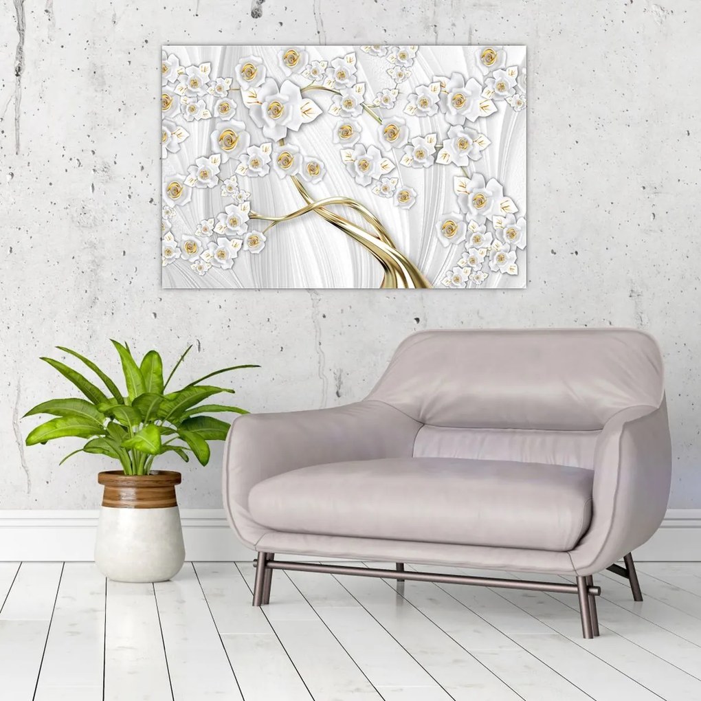 Tablou - Copac cu decor auriu (90x60 cm)