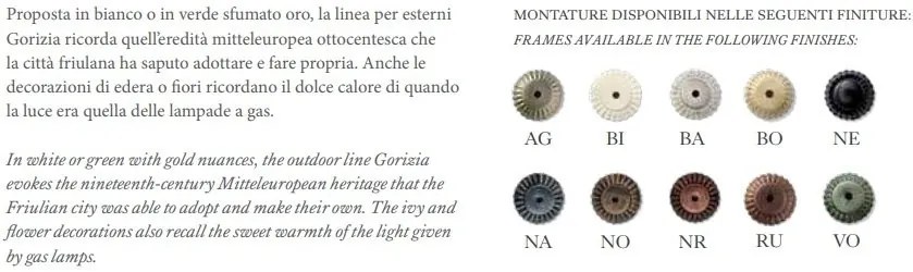Aplica de perete clasica pentru exterior realizata manual GORIZIA