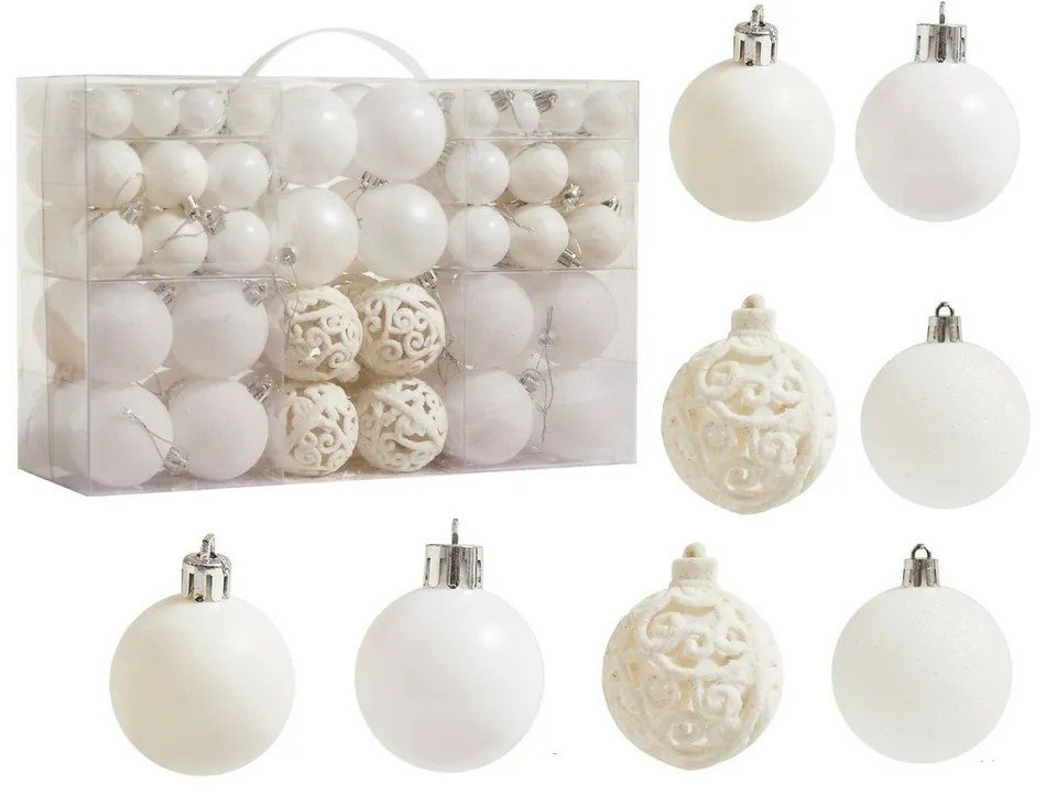 Set ornamente de Crăciun 4Home Noel, 100 buc., alb