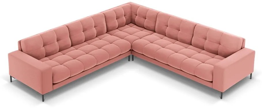 Coltar 6 locuri Bali velvet/picioare negre – L256 x l256 x h75