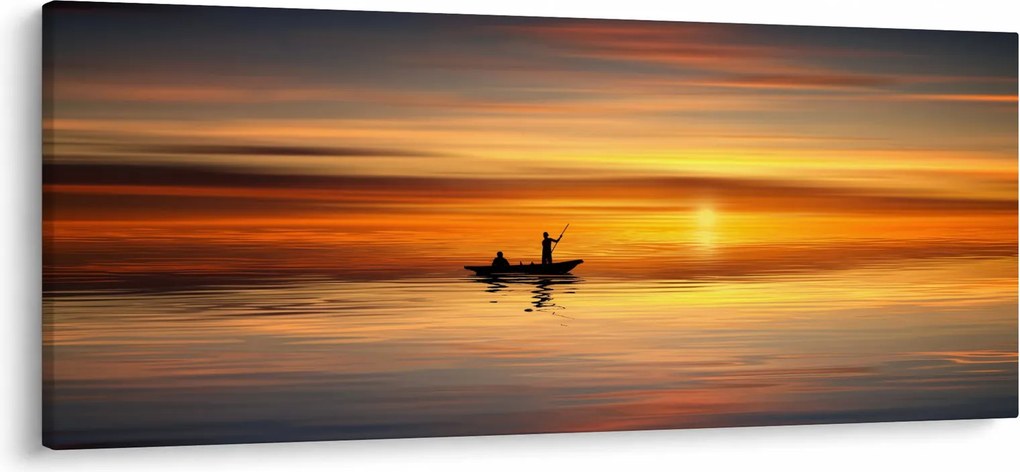 Tablou - cu barca (120x50 cm)