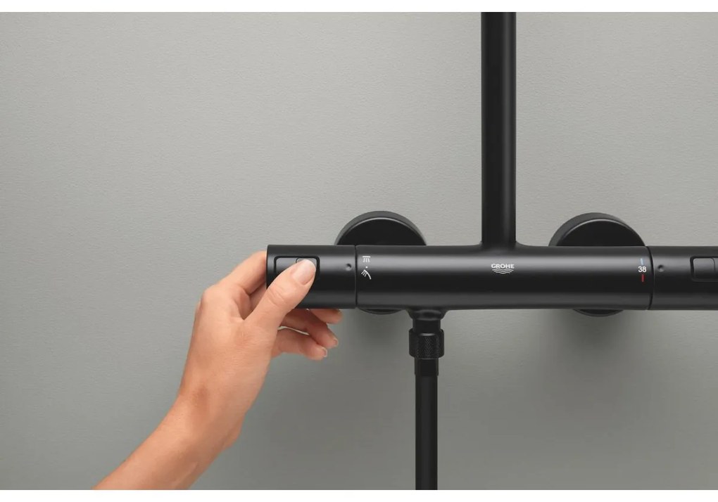 Grohe Vitalio Start System set de dus perete cu termostat da negru 266772431