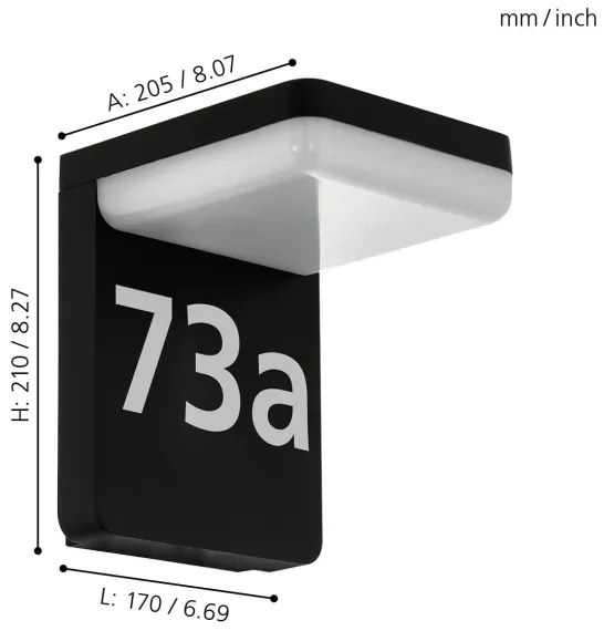 Eglo 98091 - LED Număr de casă AMAROSI LED/11W/230V IP44