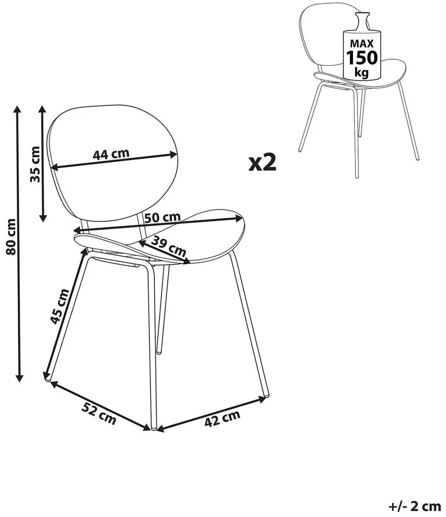Set 2 buc scaune de sufragerie Sarrah (alb) . 1075890