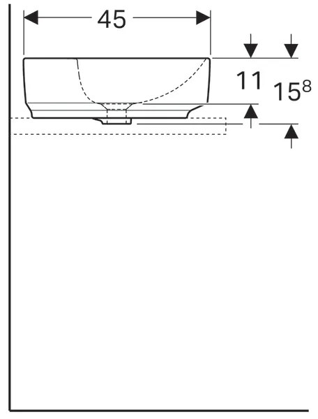 Lavoar Geberit Variform, 60x45 cm, cu preaplin si orificiu baterie, alb - GEC500.777.01.2