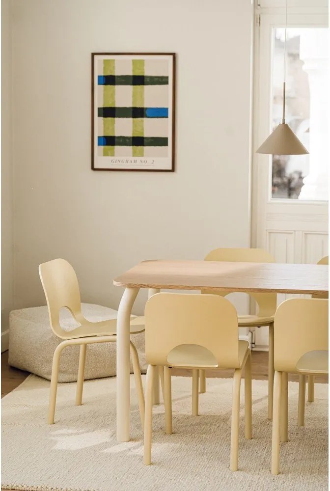 Masă de dining cu blat cu aspect de lemn de stejar 80x140 cm Meko – noo.ma