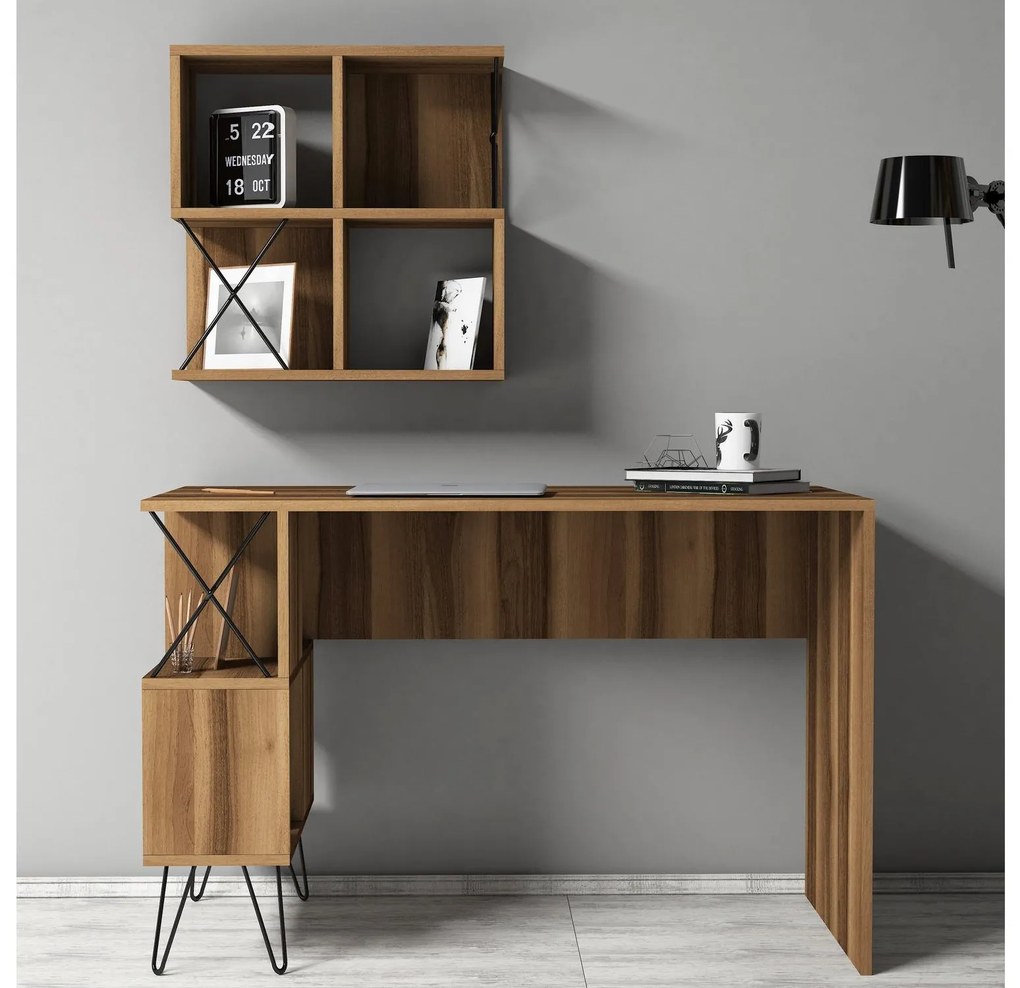 Set mobilier birou Likime 1 (nuc + negru). 1095024