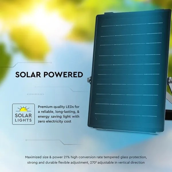 Proiector solar LED reglabil 10W 3,7V 4000/6000K IP65 cu senzor + DO