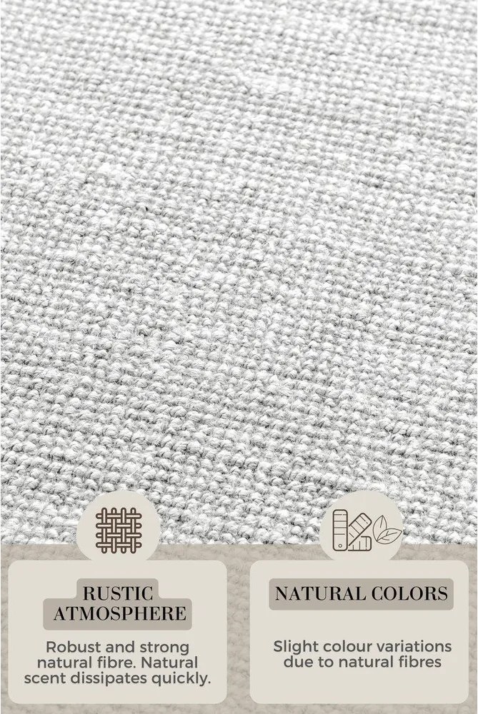 Covor gri deschis reversibil/țesut manual din iută 160x230 cm Bouclé Jaipur – Hanse Home