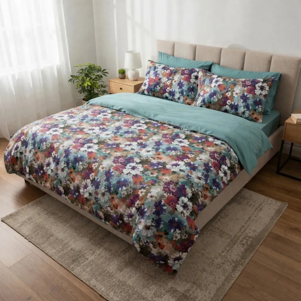Lenjerie de pat Cotton Pro 100% bumbac – imprimare digitală (Floral Daydream)