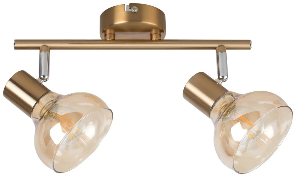Aplica de perete/tavan design modern Holly 2L auriu/amber