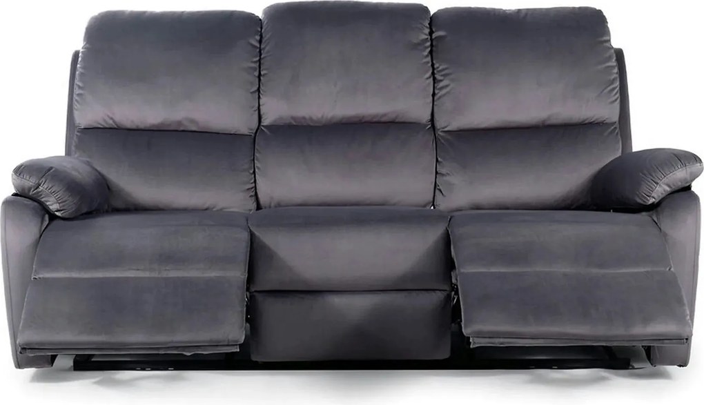 Canapea SPENCER 3, gri, stofa catifelta/metal, 193x94x101 cm