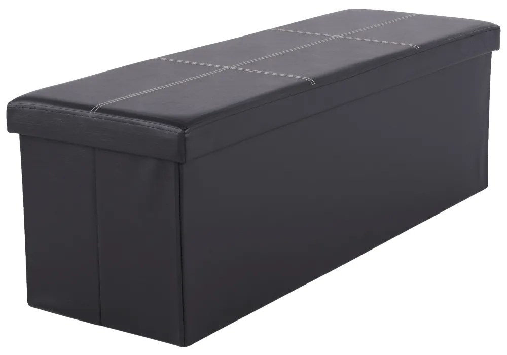 Taburet pliabil Zamira piele ecologica negru 114/38/38 cm