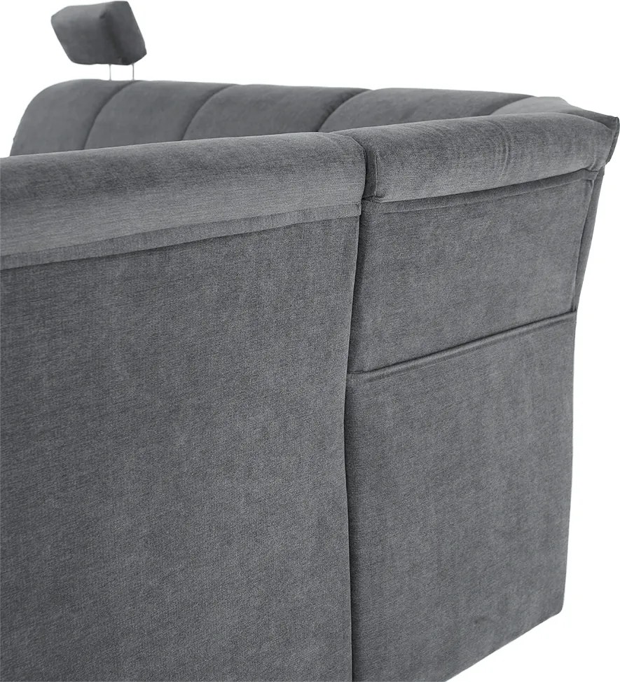 Colţar extensibil, material textil gri, model dreapta, SANTIAGO