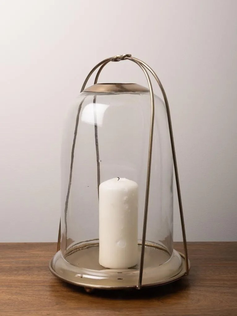 Felinar din metal, H39cm, Cloche