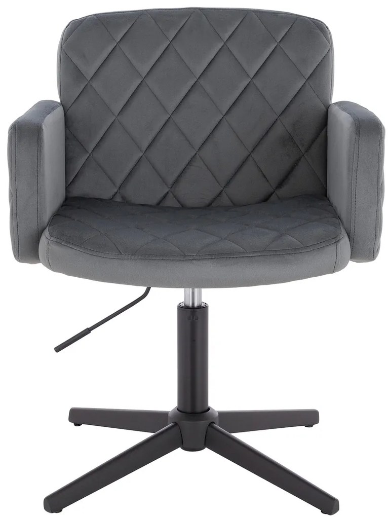 HR802CROSS Scaun Grafit din Catifea cu Bază Neagră