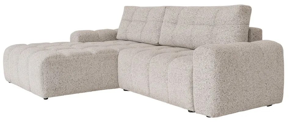 Colțar modular bej extensibil/cu spațiu de depozitare (cu colț pe partea stângă) Lulu – Miuform