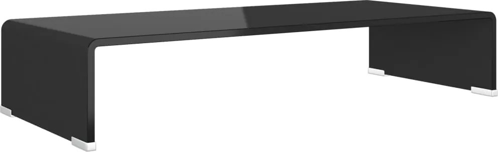 vidaXL Stand TV/Suport monitor, sticlă, 70x30x13 cm, negru
