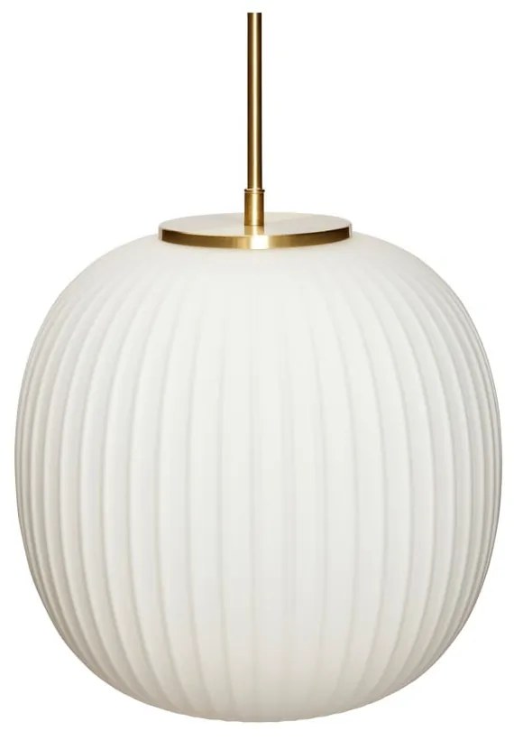 Lustră albă cu abajur din sticlă ø 32 cm Serene – Hübsch