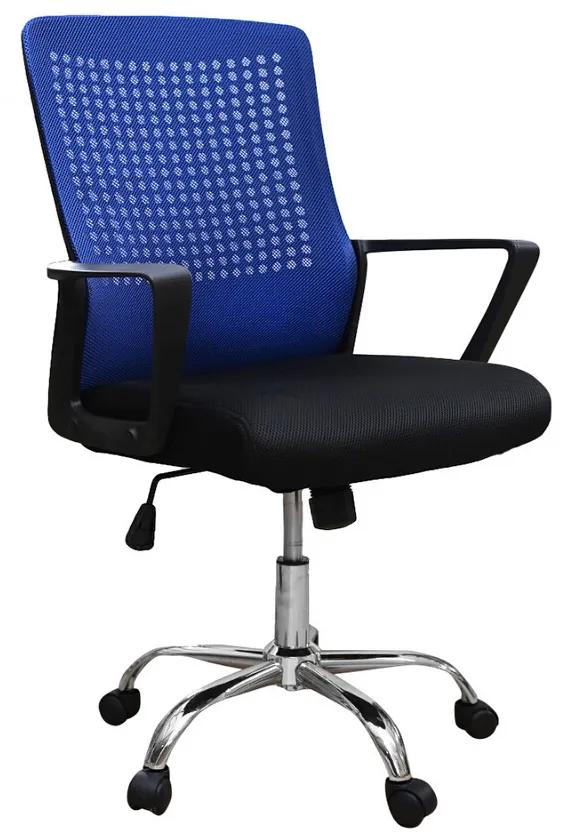 Scaun de birou ergonomic DEXTER, mesh, negru/albastru