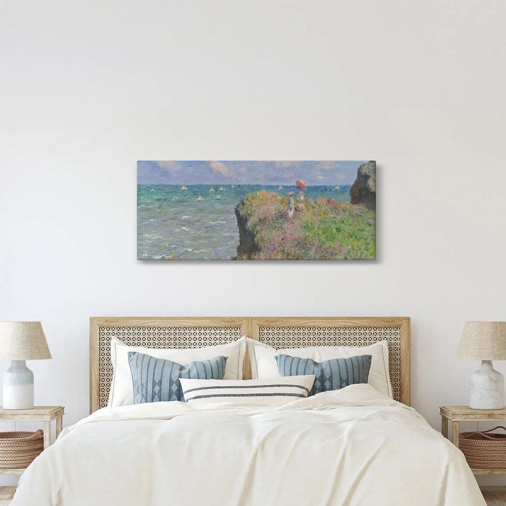 Tablou - Claude Monet, Cliff Walk at Pourville, reproducere (120x50 cm)
