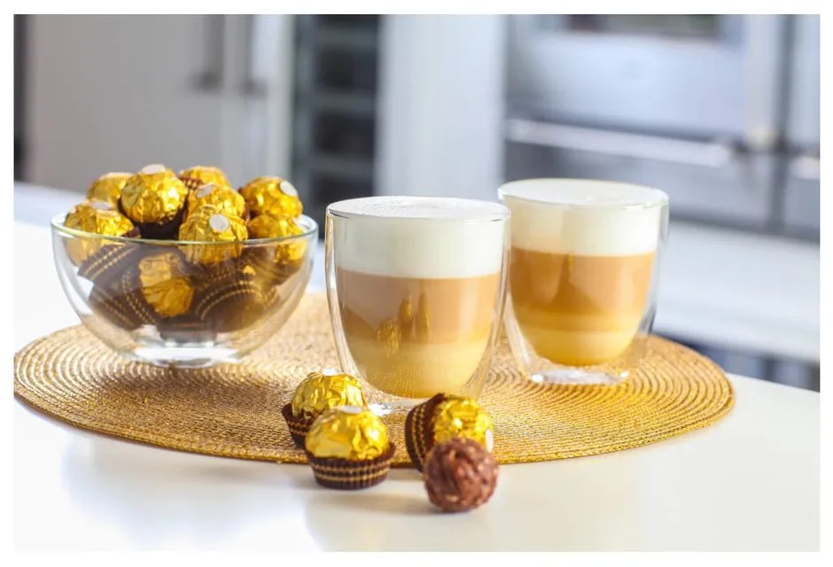 Căni 2 buc. cu perete dublu/pentru latte din sticlă 320 ml Amo – Vialli Design