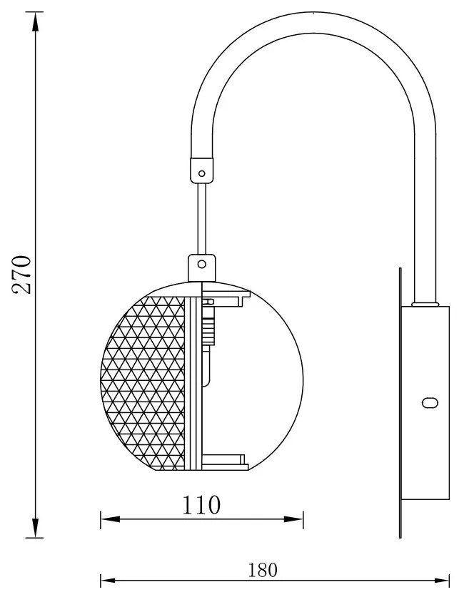 Aplica Braytron BR-BV01-00014, 1xG9, auriu+ transparent