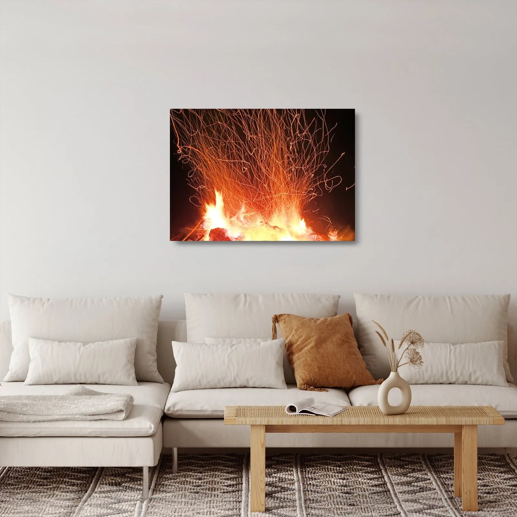 Tablou pe sticlă cu focul (70x50 cm)