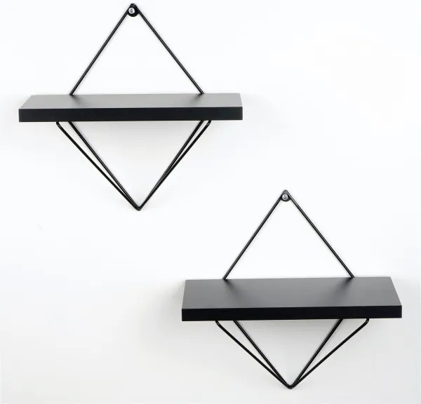 SET 2x raft negru de perete