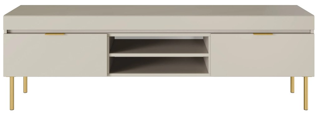 Dulap TV Sentia 157 cm pe soclu metalică - cașmir / auriu