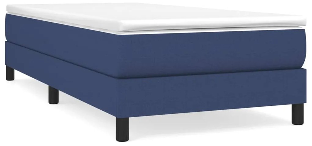 3144035 vidaXL Pat box spring cu saltea, albastru, 80x200 cm, textil
