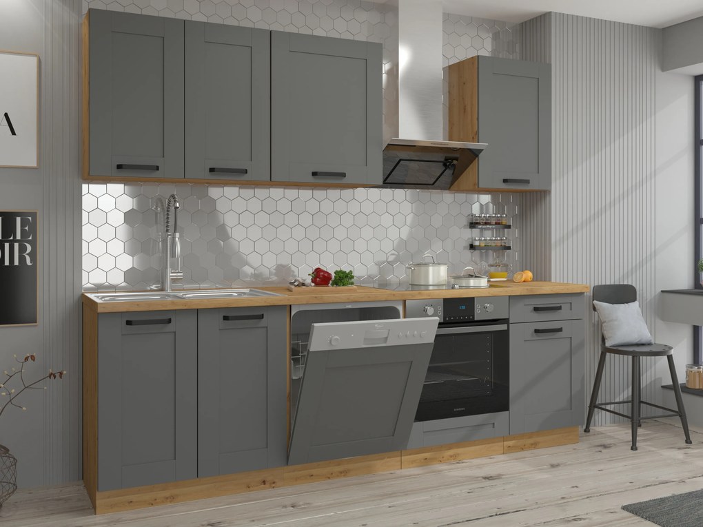 Dulap de bucătărie pentru alimente Lucid 60 DP 210 2F (Stejar artisan + dustgrey). 1045611