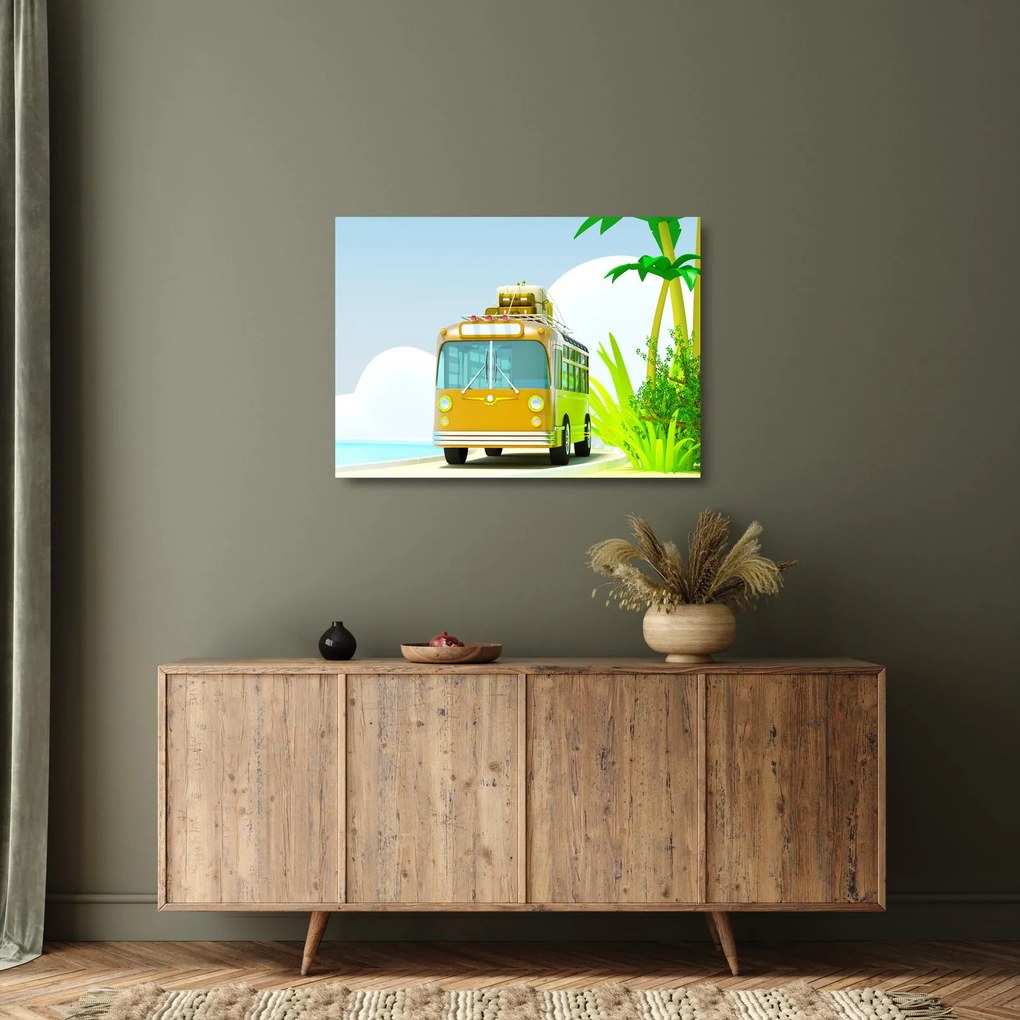 Tablou pe sticlă - Excursie tropicală (70x50 cm)