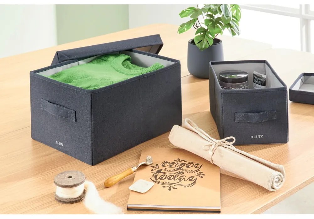 Cutii de depozitare 2 buc. din material textil cu capac – Leitz