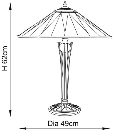 Lampă de masă Tiffany Endon 64045 Dark Star 2xE27/60W/230V Ø 49 cm