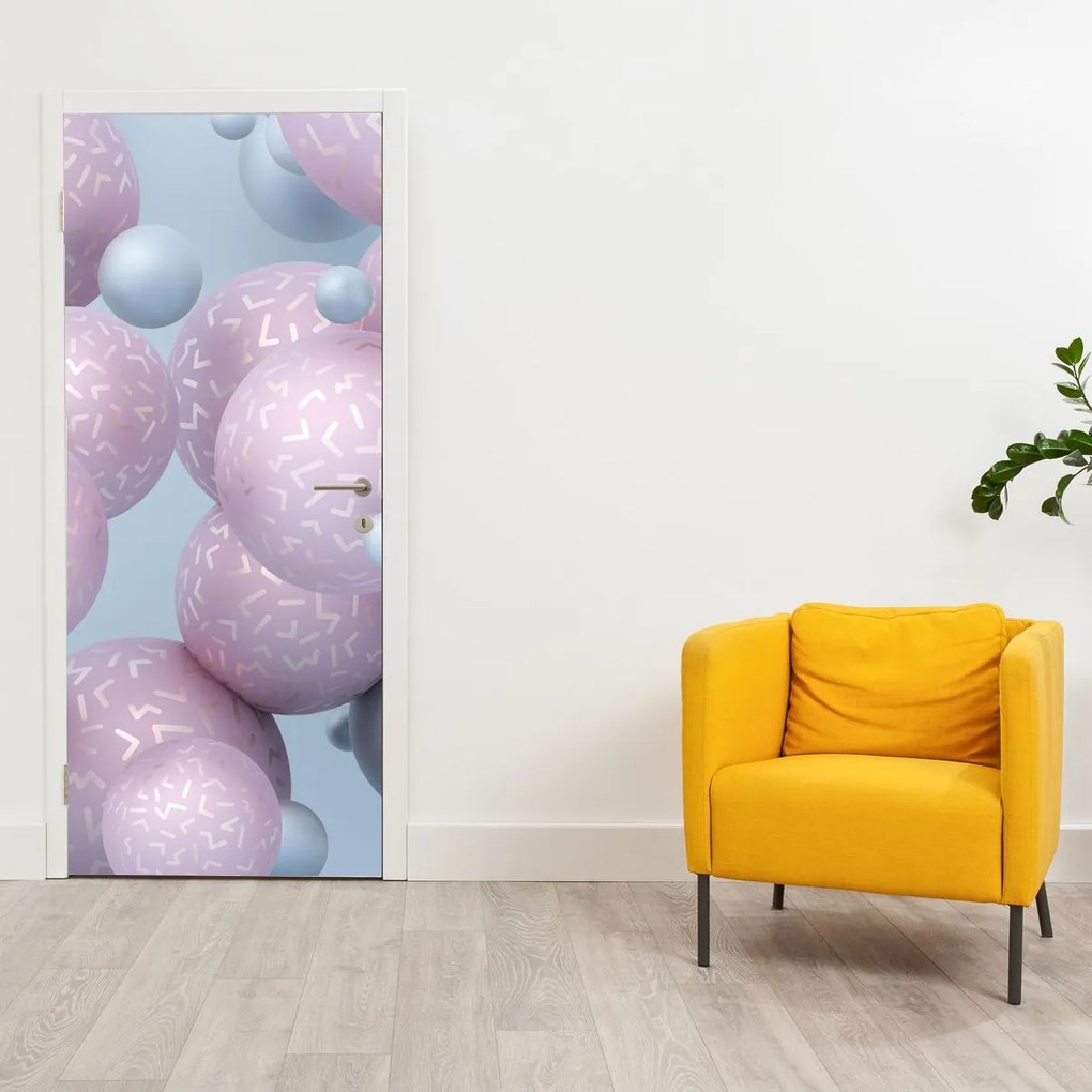 Fototapet pentru ușă - Bile pastel (95x205cm)