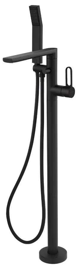 Baterie cada - dus freestanding FDesign Zaffiro finisaj negru cu set de dus