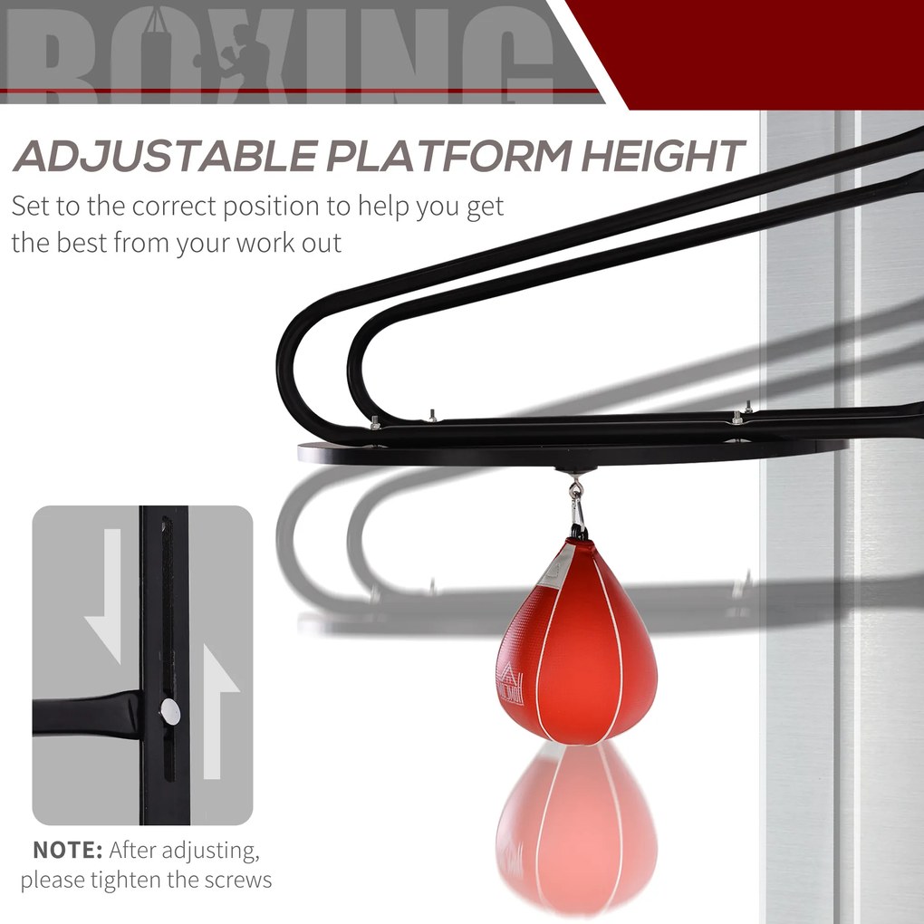 HOMCOM Sac de Box Rapid cu Formă de Par, Platformă, Accesorii Incluse, Antrenament Box | Aosom Romania