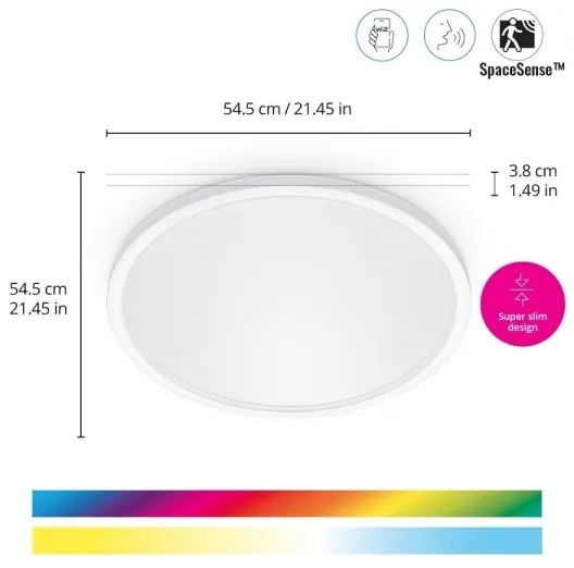 WiZ - Plafonier LED RGB dimabil SUPERSLIM 32W 230V Wi-Fi alb