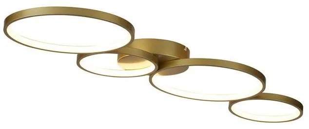 Lustra LED decorativa metal auriu Cirque 4Lt Ring