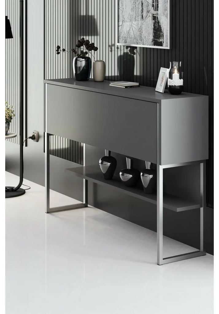 Comodă Luxe Anthracite and Silver