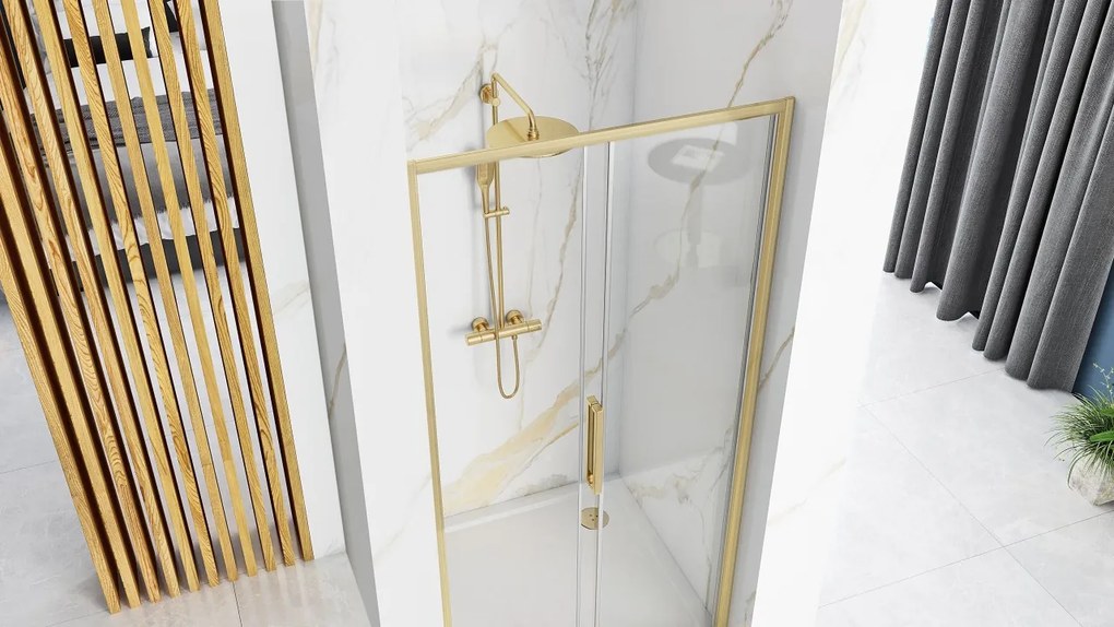 Paravan de dus REA Rapid Slide 130 Gold Brush