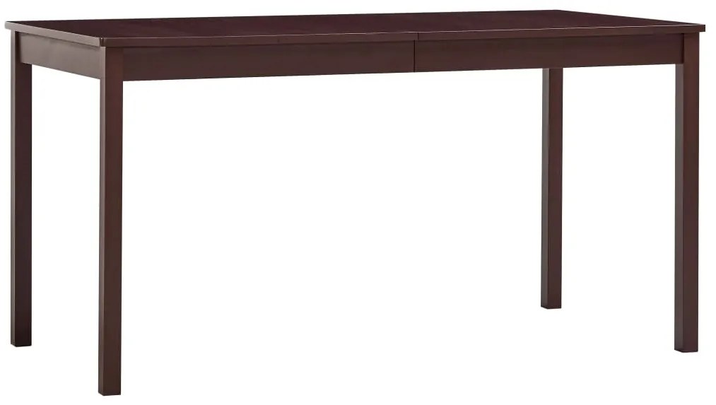 vidaXL Masă de bucătărie, maro închis, 140 x 70 x 73 cm, lemn de pin