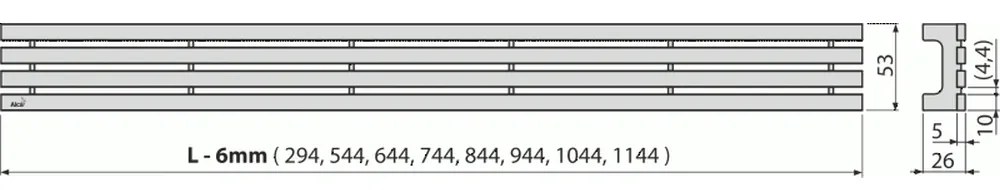 Capac pentru rigola dus din otel inoxidabil 1050 mm Alcadrain GAP-1050M 1050 mm