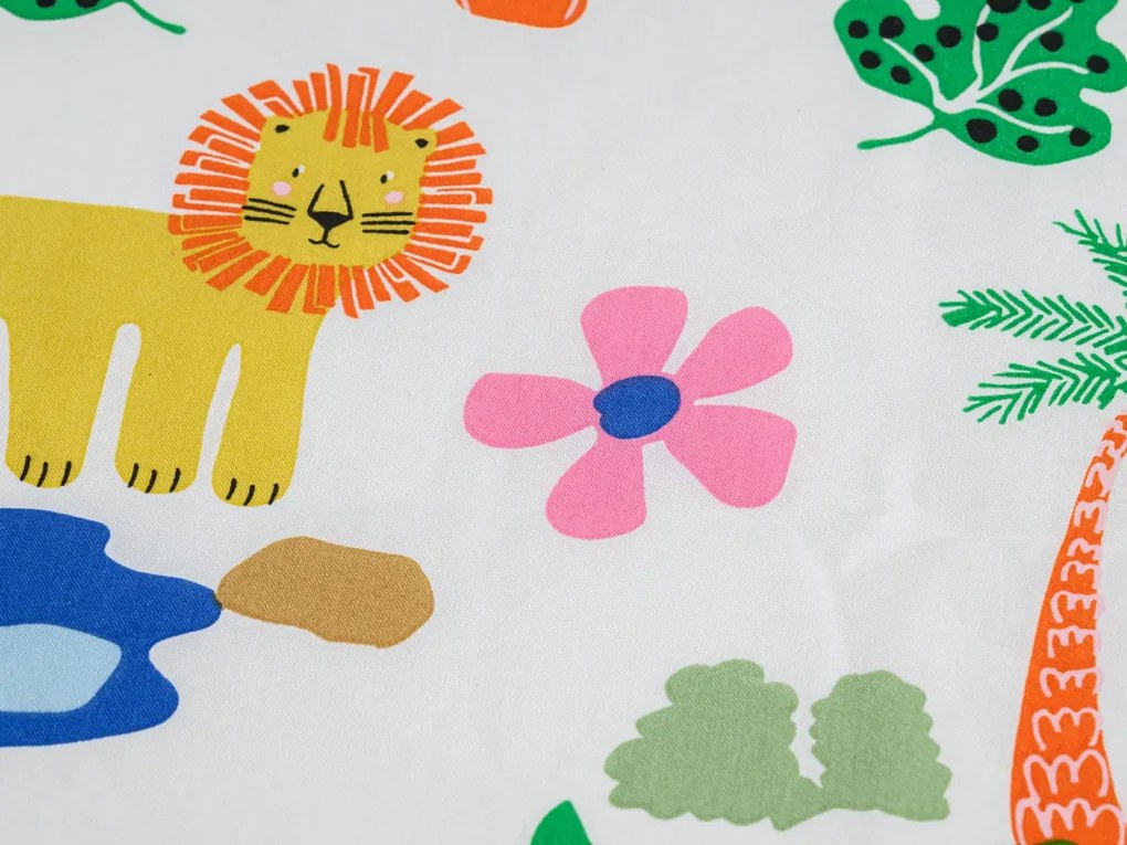 Lenjerie de pat din bumbac pentru copii JUNGLE DREAM TALES colorata, 100% bumbac Dimensiune lenjerie de pat: 70 x 80 cm | 140 x 200 cm