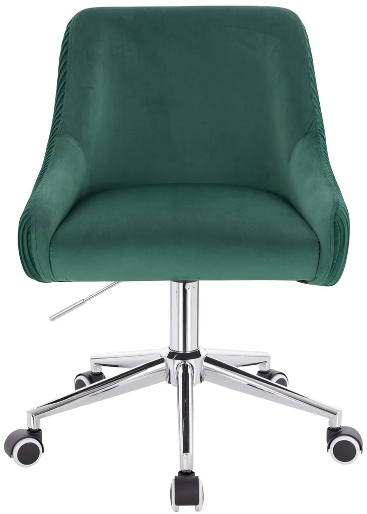 HR920K Scaun Verde din Catifea cu Bază Cromata