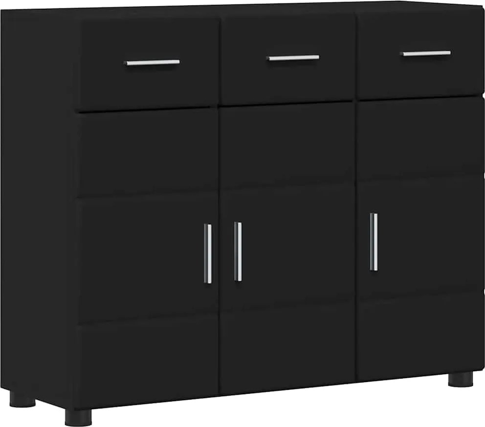 vidaXL Bufet cu raft FLORIN Negru 88,5 x 30,5 x 73 cm Lemn compozit