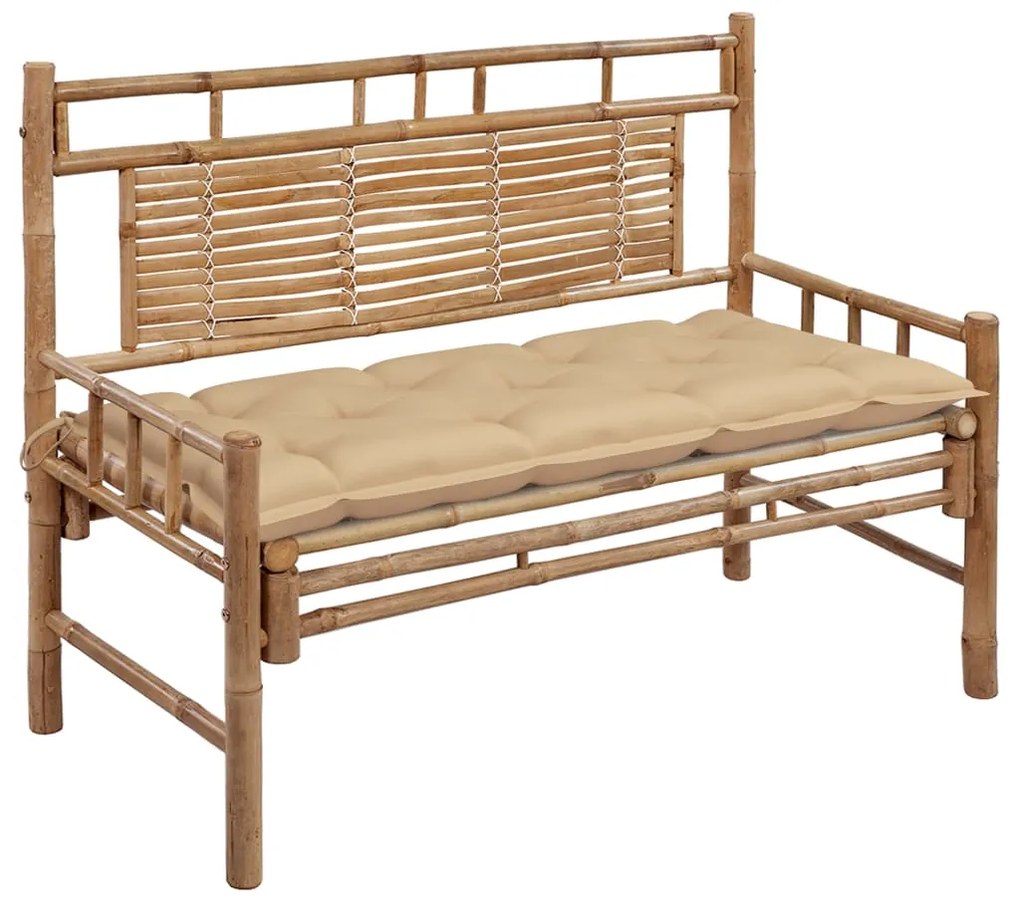 vidaXL Bancă de grădină cu pernă, 120 cm, bambus
