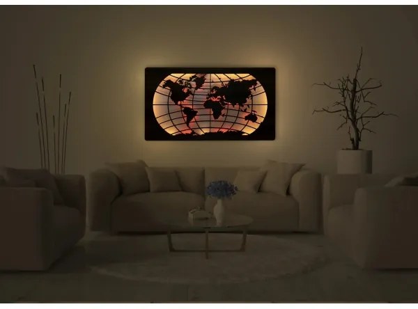 Li-Go 4709/DUB2 - Decorațiune LED de perete RGBW, LED/24W/230V, 125x74 cm, stejar + telecomandă
