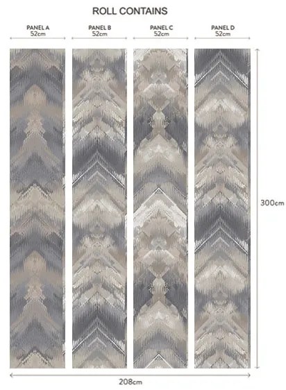 Tapet Reflections, Pewter Silver Luxury Geometric, 1838 Wallcoverings, 6.5mp / rola